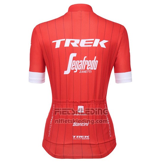 2018 Fietskleding Vrouw Trek Segafredo Rood Korte Mouwen en Koersbroek